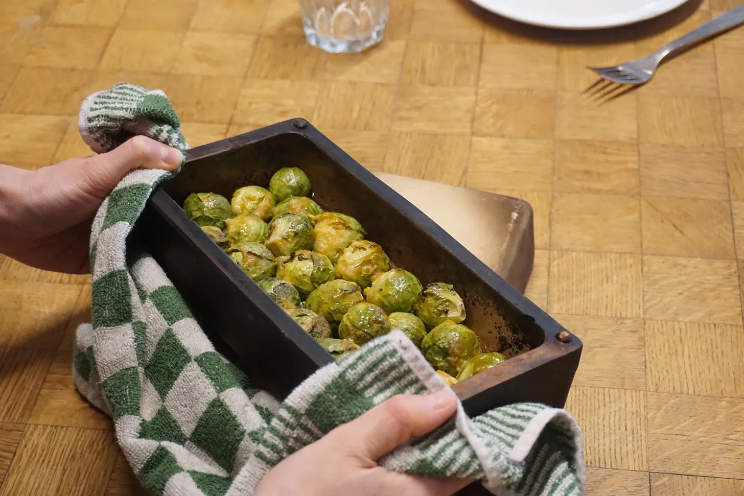 Caramelized Miso-Butter Sprouts with Sesame Seeds